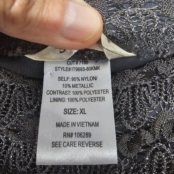 Studio Y Y2K Strapless Top Gray Mesh Metallic Whimsigoth Party Fairy XL - Picture 5 of 7